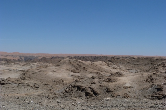 Dès que le sable cède la place à la roche, le désert semble bien plus déolé